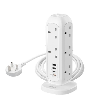 Momax Oneplug 11-Outlet Power Strip With Usb (White)