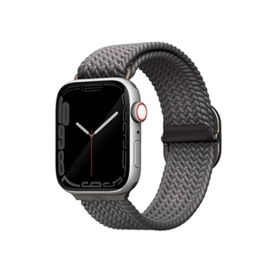 Uniq Aspen Braided Apple Watch 42-45Mm Strap - Granite Grey