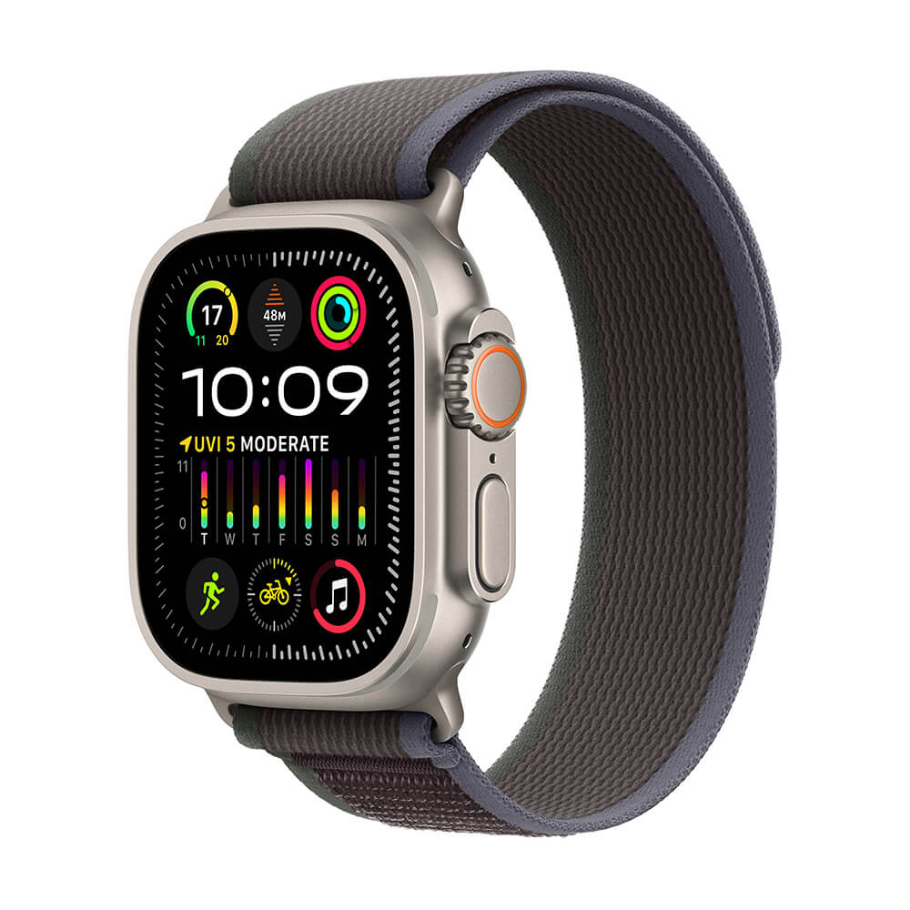 Apple Watch Ultra 2 GPS + Cellular 49mm Smartwatch, Titanium Case with Blue/Black Trail Loop M/L, OLED Retina Display, Fitness Tracker, Action Button, Extra-Long Battery Life | MRF63LW/A / MRFR3ZA/A price comparison Qatar – cheapest at Microless