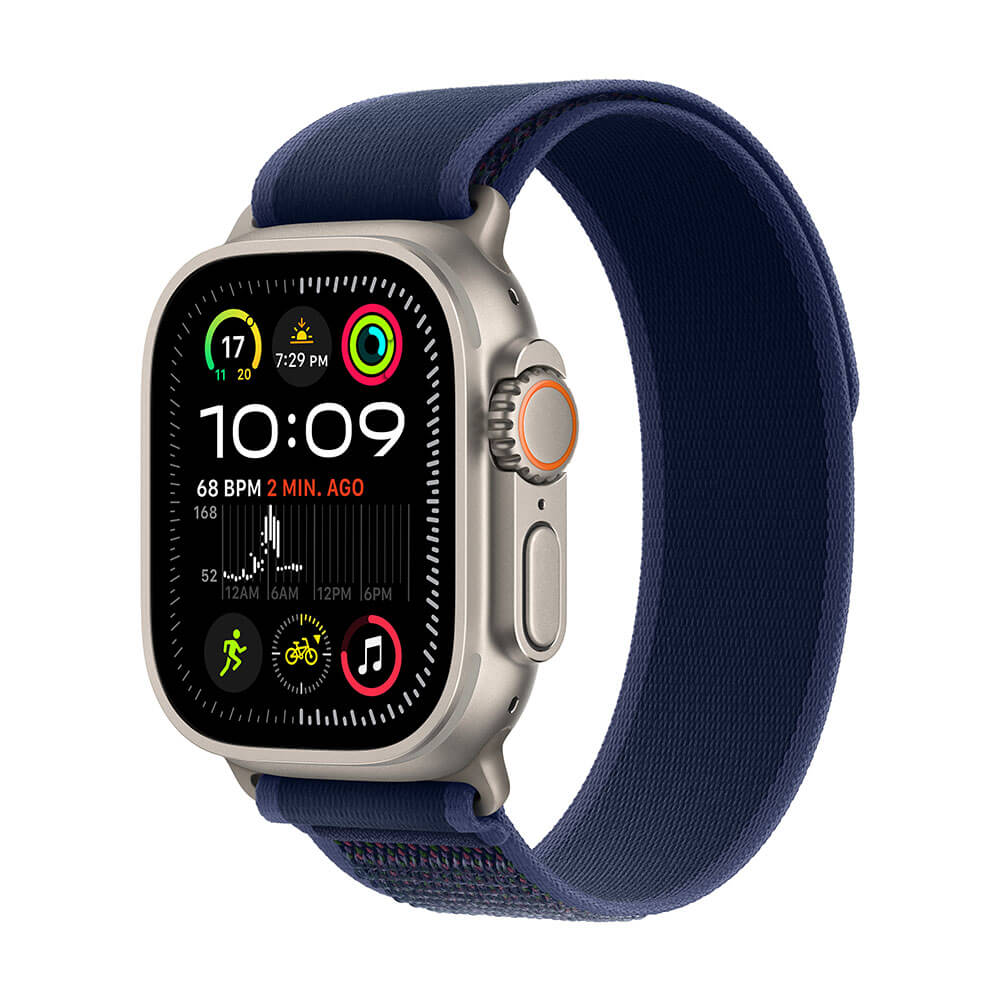 Apple Watch Ultra 2 Cell 49mm Natural Titanium Case Blue Trail Loop - S/M price comparison Qatar – cheapest at Al Anees