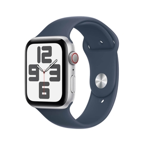 Apple Watch SE 2023 Silver Aluminium Case with Storm Blue Sport Band