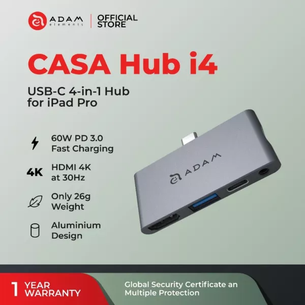 Adam Elements Casa Hub i4 USB-C 4-in-1 Hub for iPad Pro