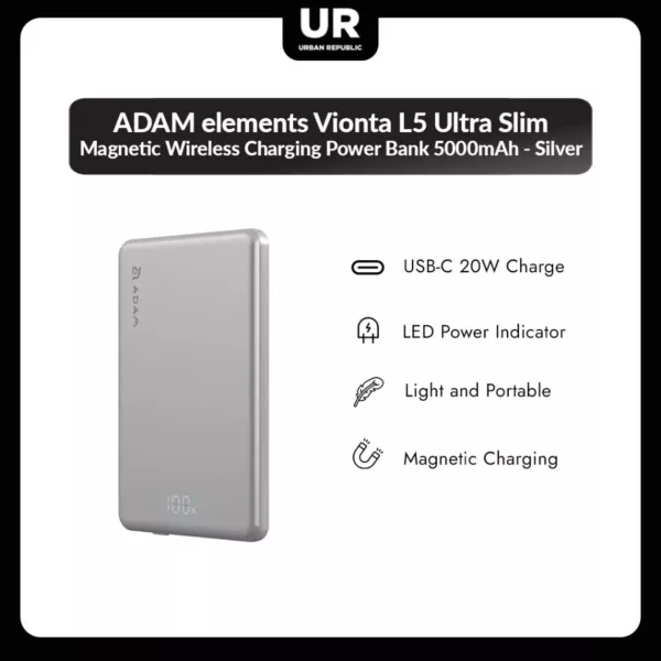 Adam Elements L5 Ultra Slim Charging Power Bank 5K