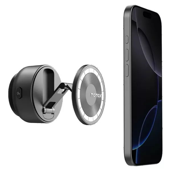 Momax 1-Snap Go Auto Suction Magnetic iPhone Stand - Black