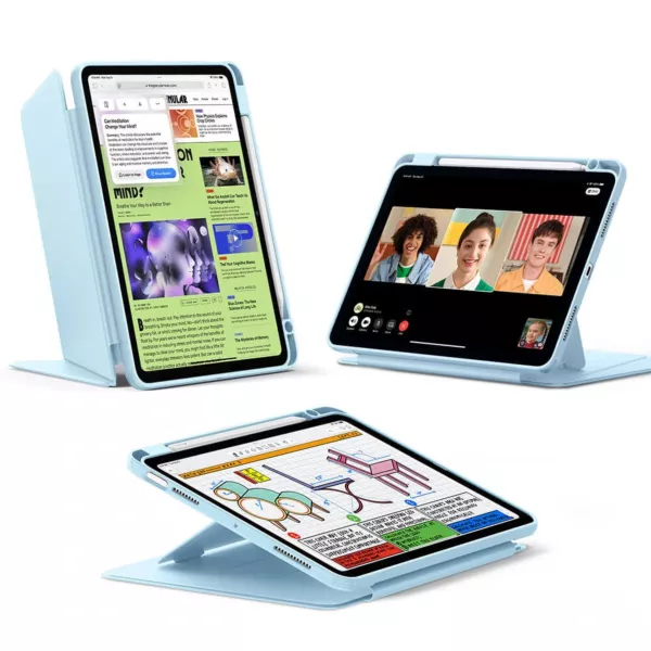 ESR Flip Magnetic Case with Pencil Holder for 11-inch iPad Air Sky Blue