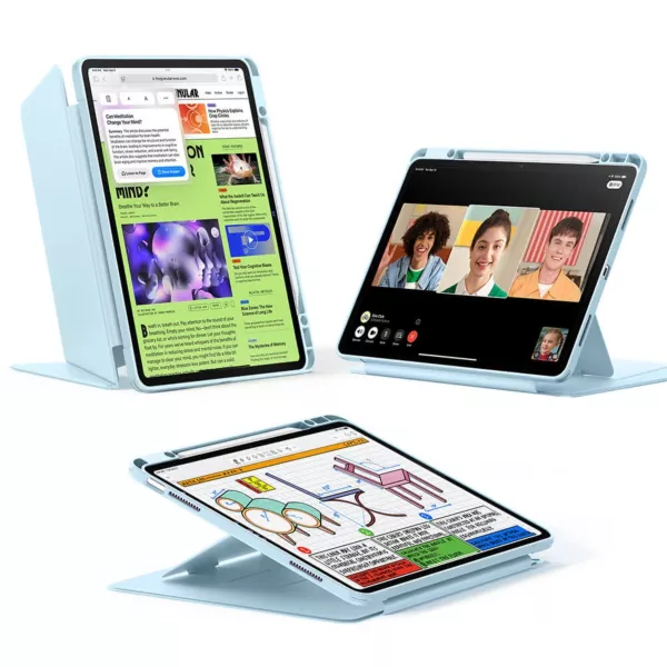 ESR Flip Magnetic Case with Pencil Holder for 13-inch iPad Air M3 Sky Blue