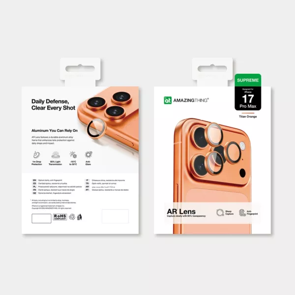 AmazingThing Lens Protector for iPhone 17 Pro/Pro Max