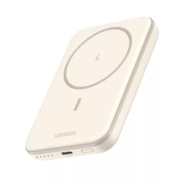 UGreen 5000mAh Mini Magnetic Wireless 15W Power Bank White