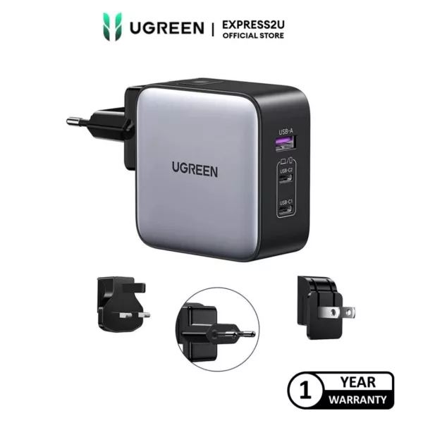 UGreen GaN Fast Charger 65W 2C1A Black UK