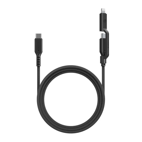 Energea Flow Duo 2-in-1 USB-C to USB-C (1.5m) Universal Cable - Black