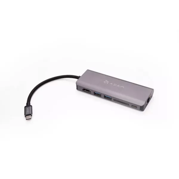 موزع آدم إيليمنتس 6 منافذ يتضمن منفذ USB 3.1 وUSB-C