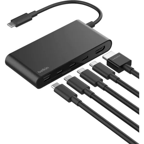 Belkin 5-Port USB-C Hub (4× USB-C, 1× 100W) with 4K@60Hz HDMI