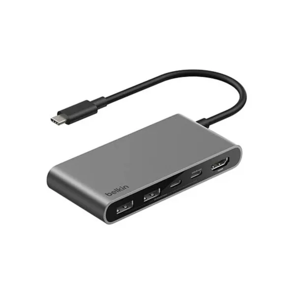 Belkin 5 in 1 USB-C Hub with Dual USB-C, 100W - Silver
