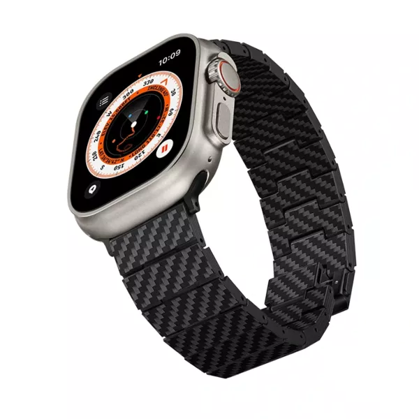 Pitaka Link Apple Watch 42-49mm Bracelet Bank - Carbon Fiber