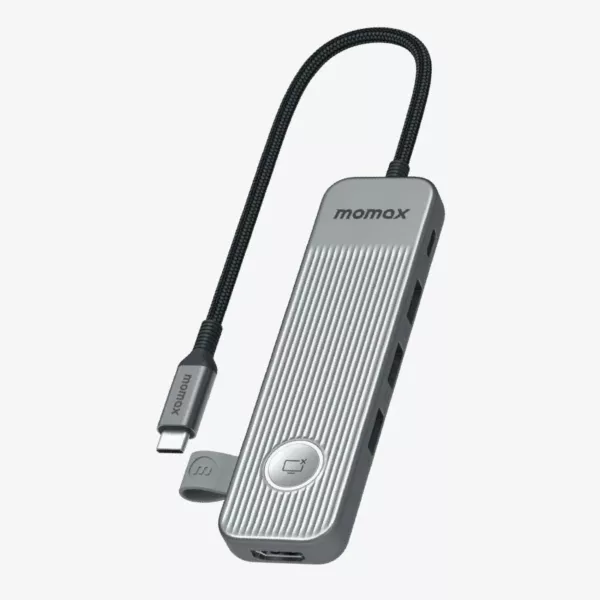 Momax OneLink 6-in-1 Hub (HDMI/2× USB-A/2× USB-C) - Gray