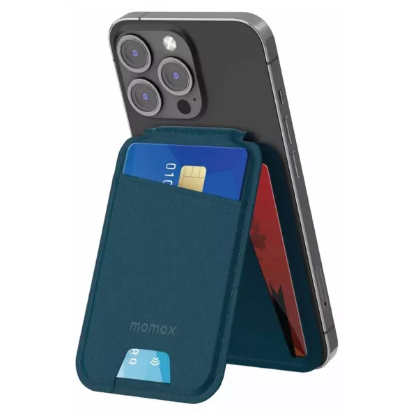 Momax Magnetic Wallet Card Sleeve Holder - Blue