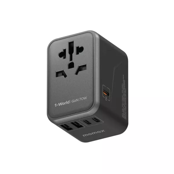 Momax 1-World PD 70W GaN Travel Adapter - Black