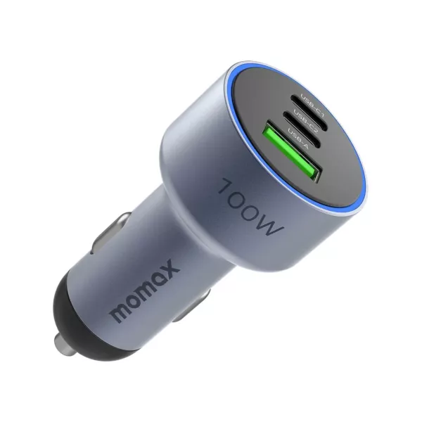 Momax Move 100W 3Port Car Charger - Gray