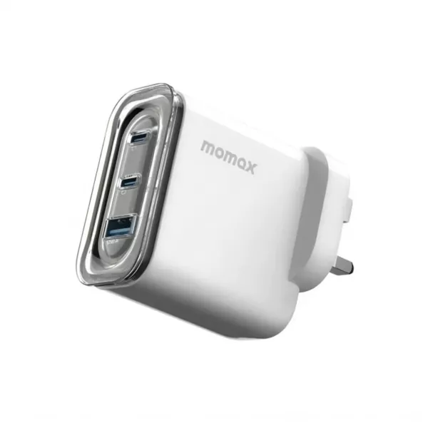 Momax 1 Charge Flow 80W PD GaN 3 Port Charger UK - White