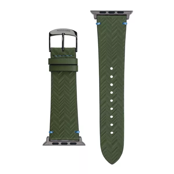 Missoni Apple Watch 40-42mm Zigzag Leather Strap - Green