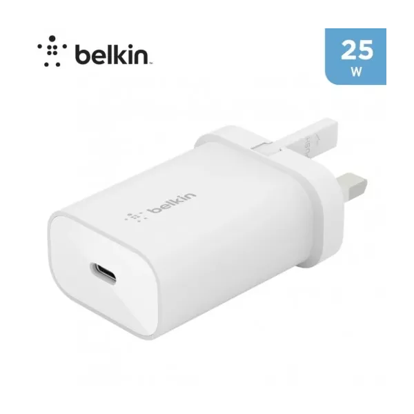 Belkin 25W USB-C + USB-C to USB-C Cable & Wall Charger - White