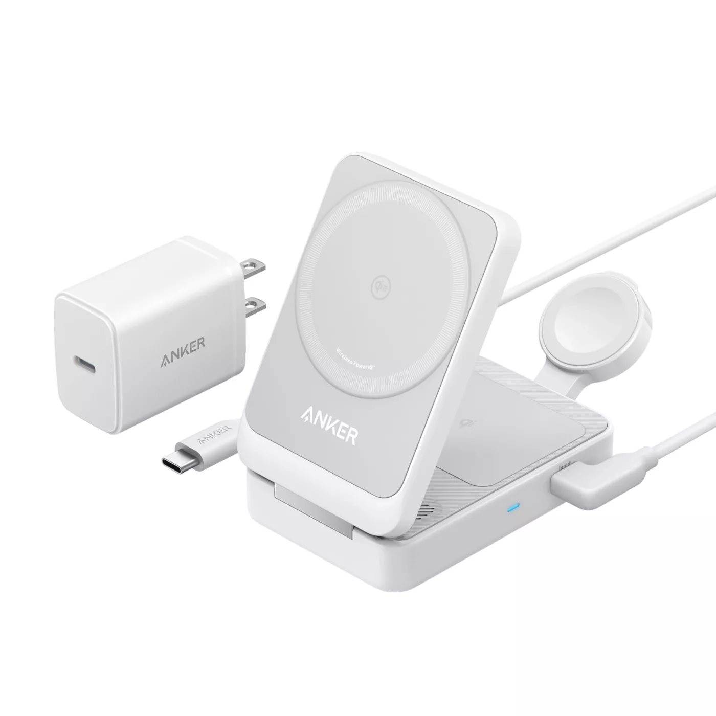 Anker MagGo Wireless Charging Station (15W, Foldable 3-in-1)