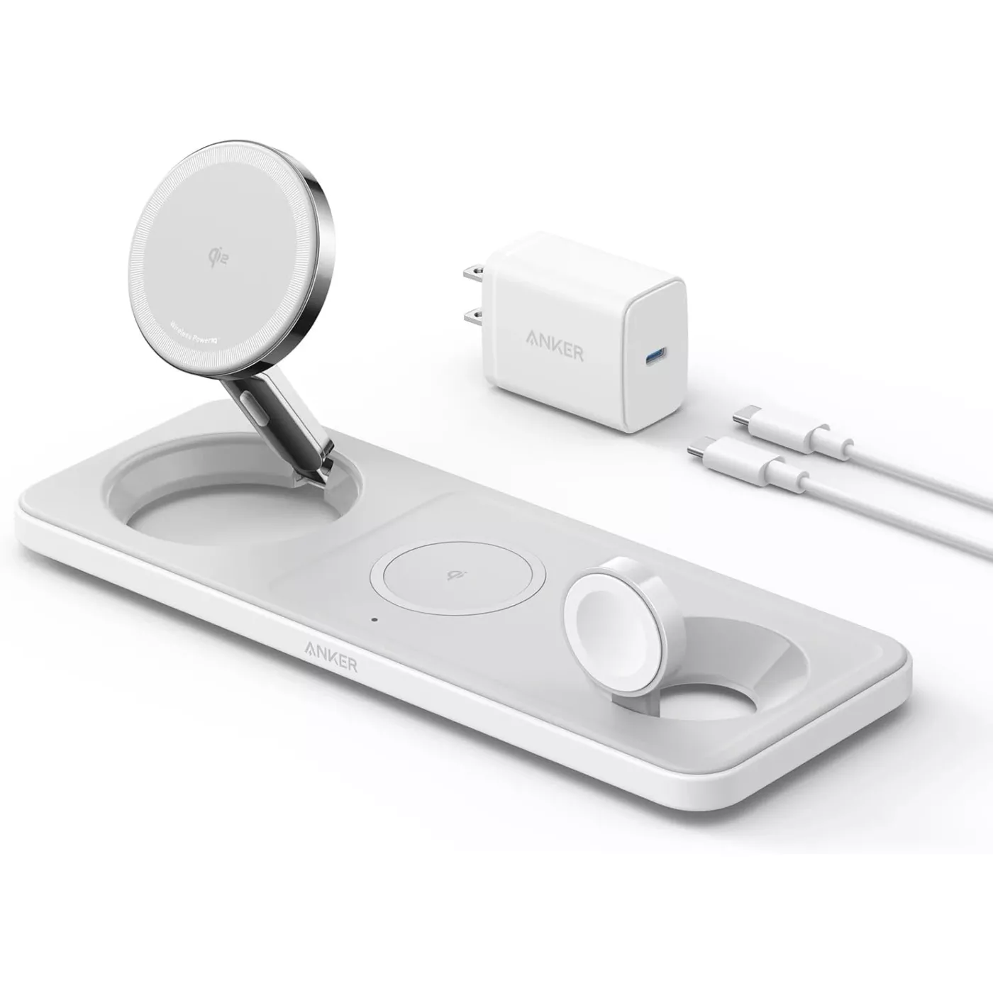 Anker MagGo Wireless Charging Station (15W, Foldable 3-in-1)