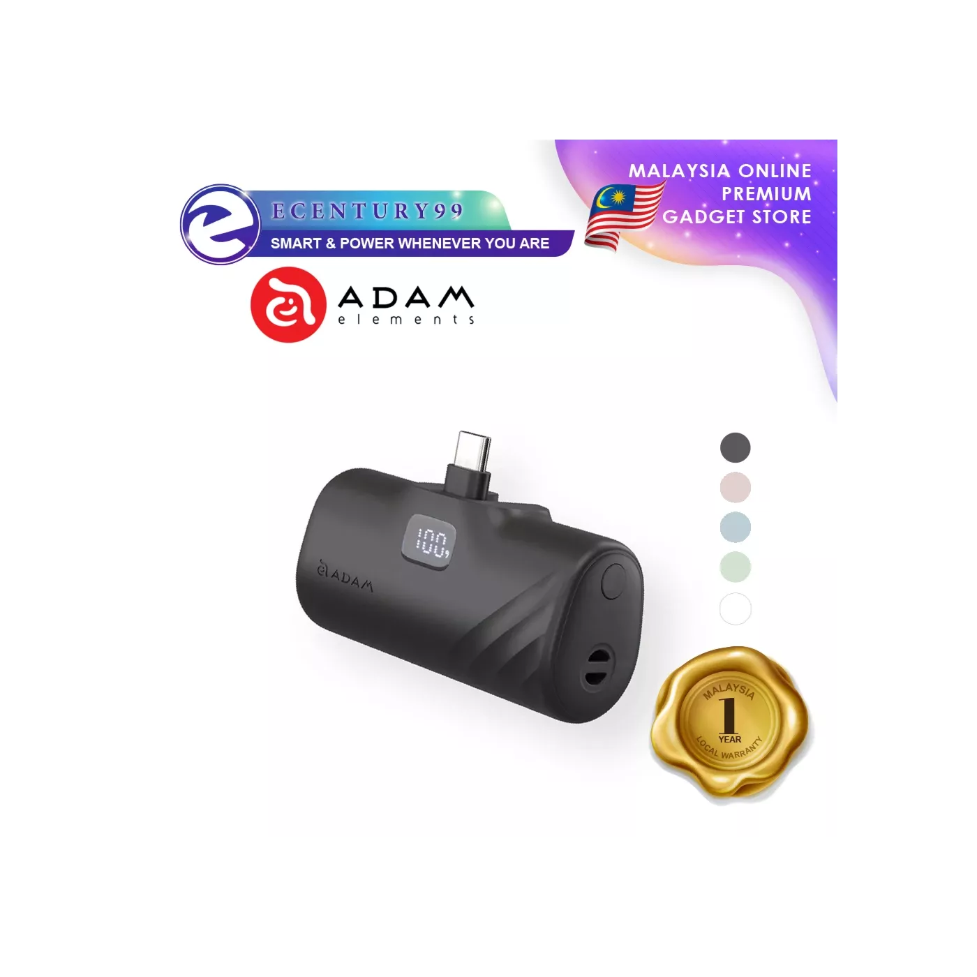 Adam Elements Gravity F5C 5000mAh Pocket Power Bank