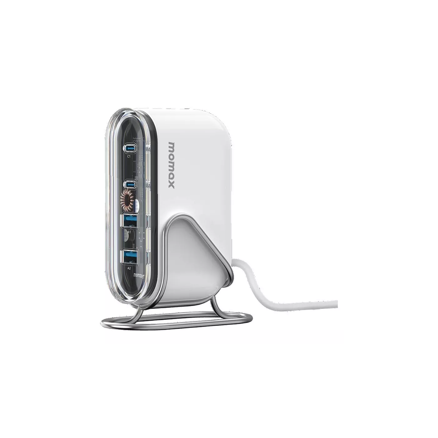 Momax 1-Charge Flow PD 80W 4-Port GaN Desktop Charger - White