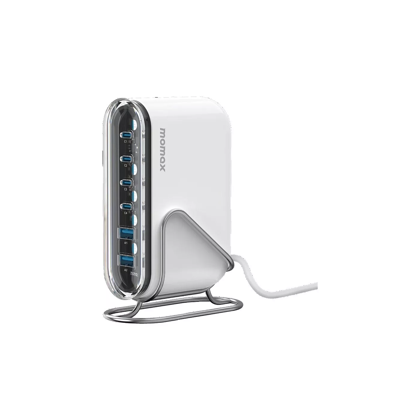 Momax 1-Charge Flow Plus PD 120W 6-Port GaN Desktop Charger - White