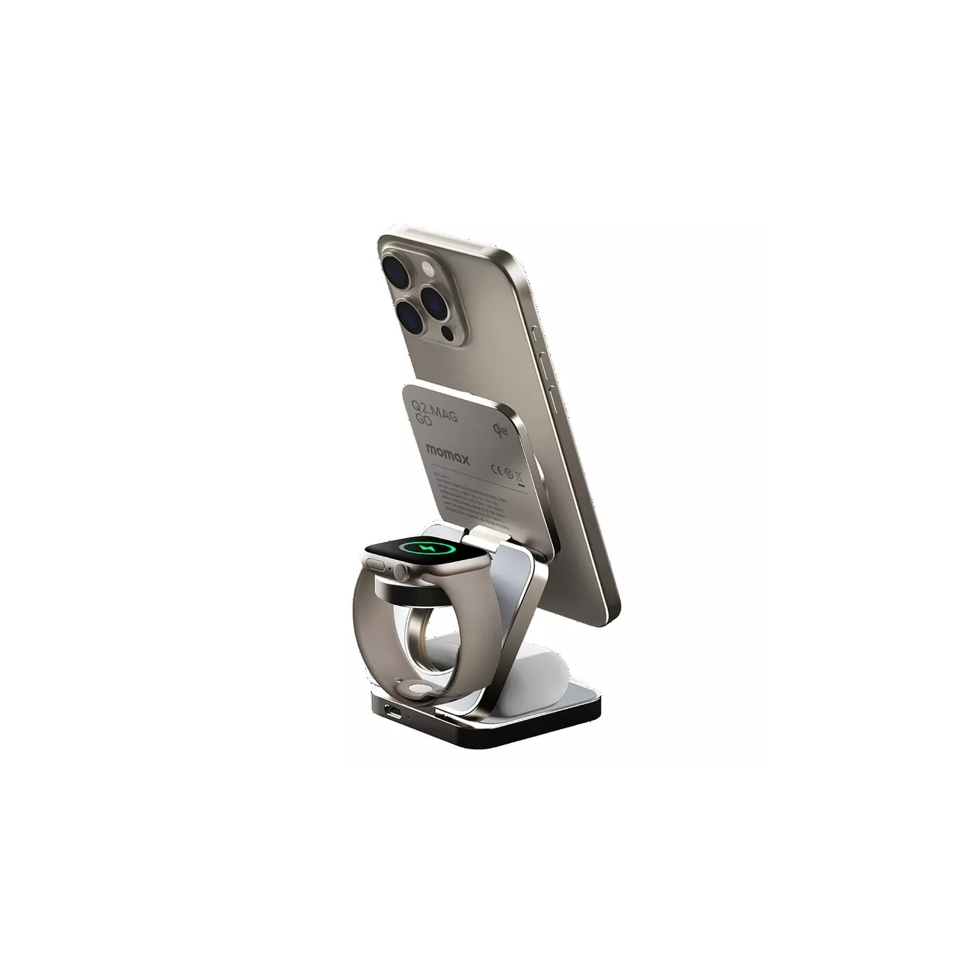 Momax Q2 Mag Go Qi2 15W 3-in-1 Magnetic Wireless Charging Stand - Black