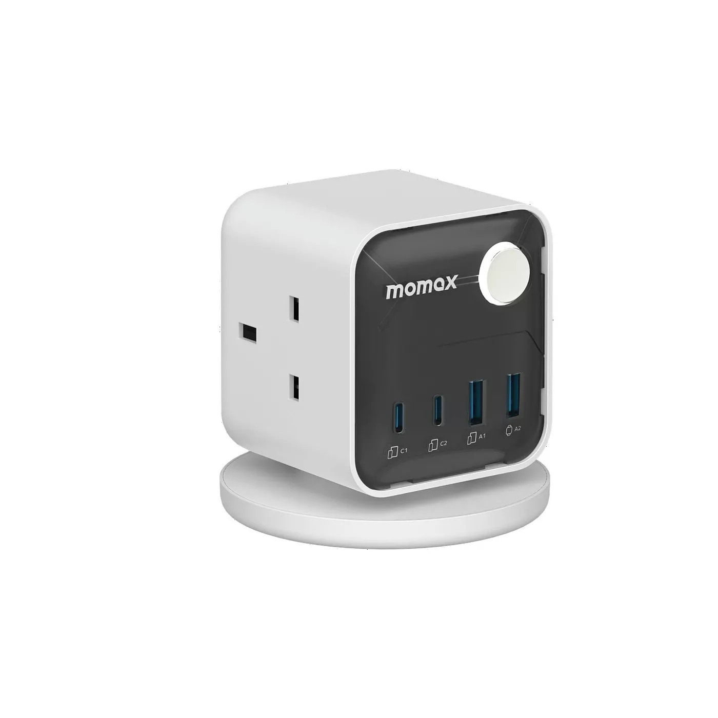 Momax 1-Charge Work Flow 3-Outlet Power Cube with USB - White