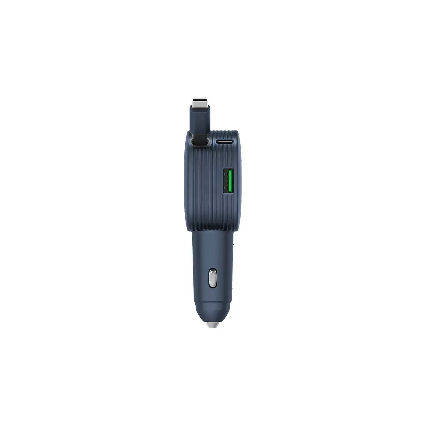 Momax 1-Move+ 60W 2-Port Car Charger with Built-in Retractable Cable - Gray