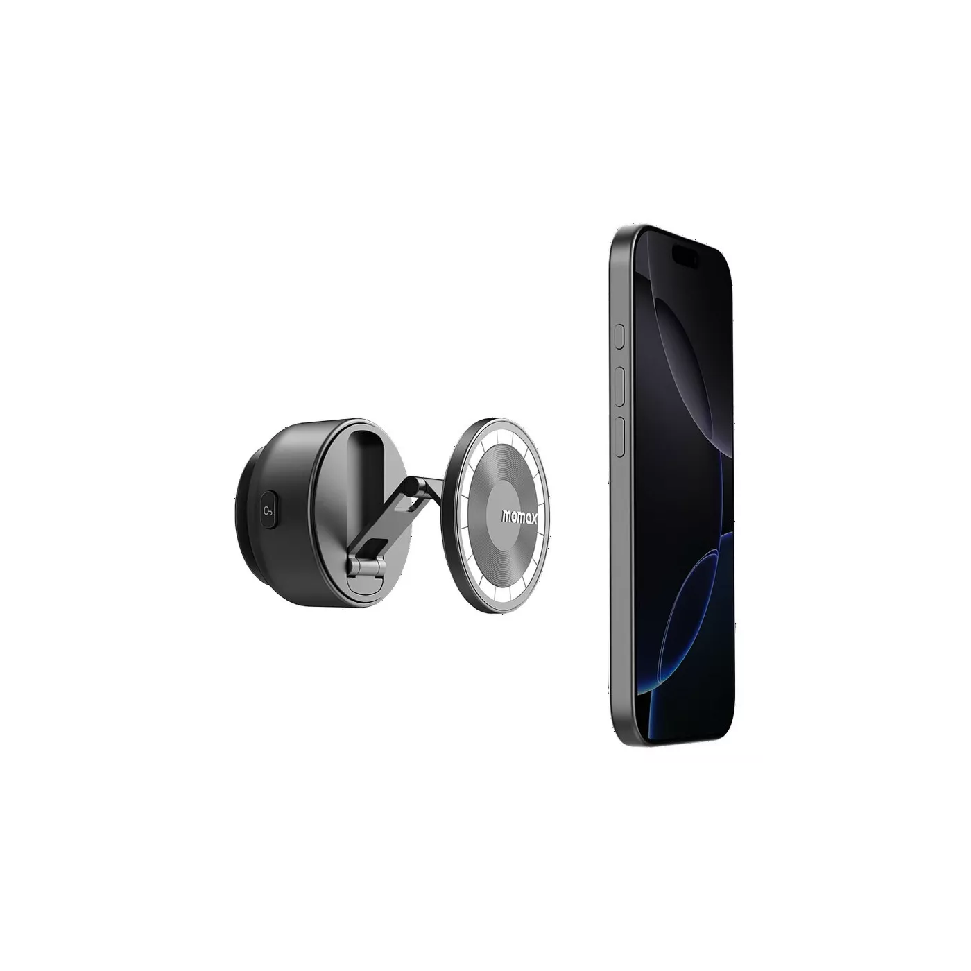 Momax 1-Snap Go Auto Suction Magnetic iPhone Stand - Black