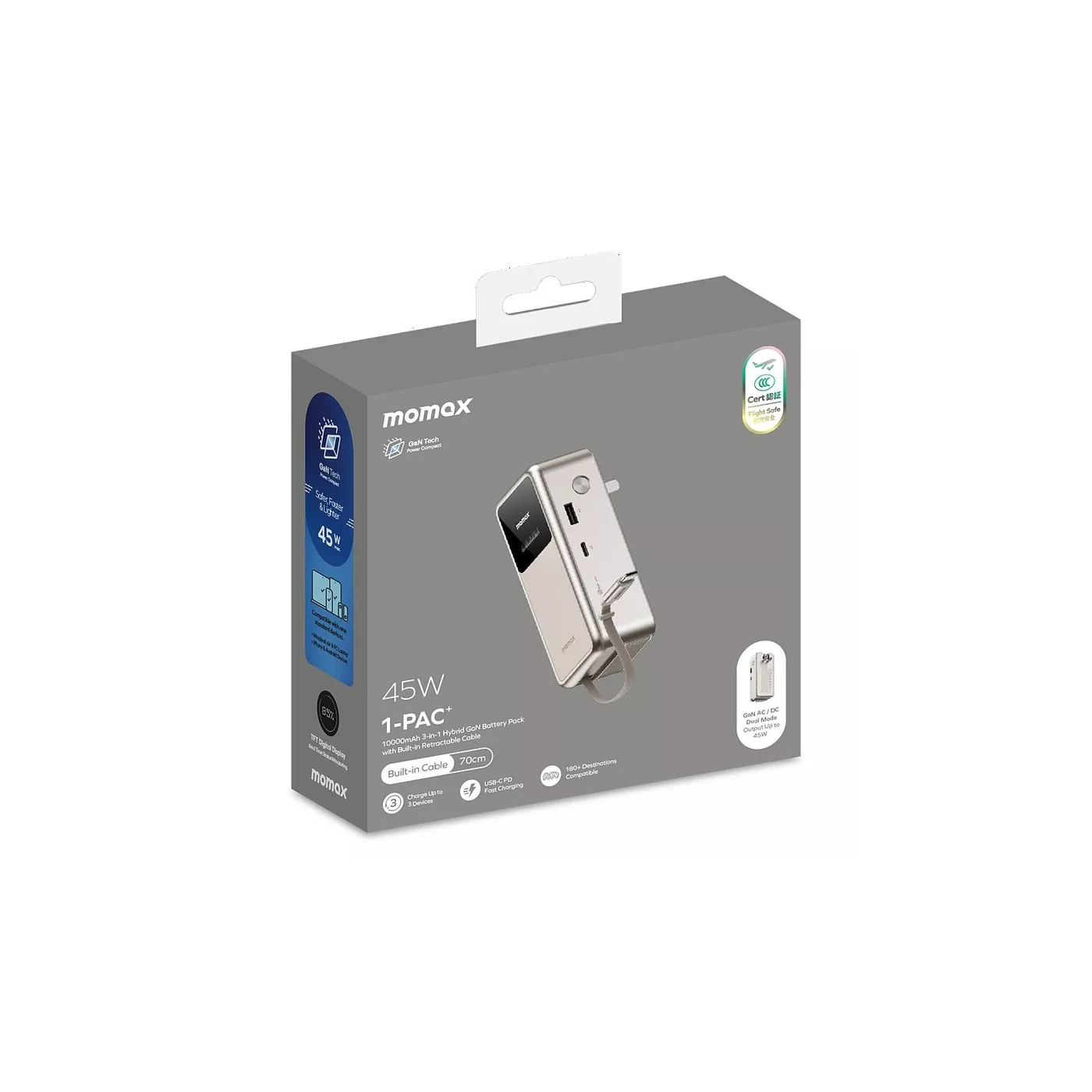 Momax 1-PAC+ 10K 3-in-1 Hybrid GaN Battery Pack