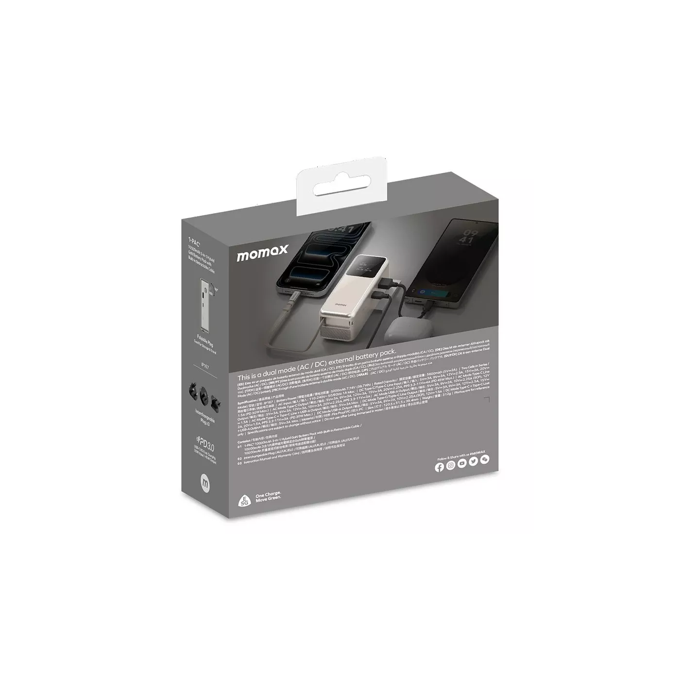 Momax 1-PAC+ 10K 3-in-1 Hybrid GaN Battery Pack