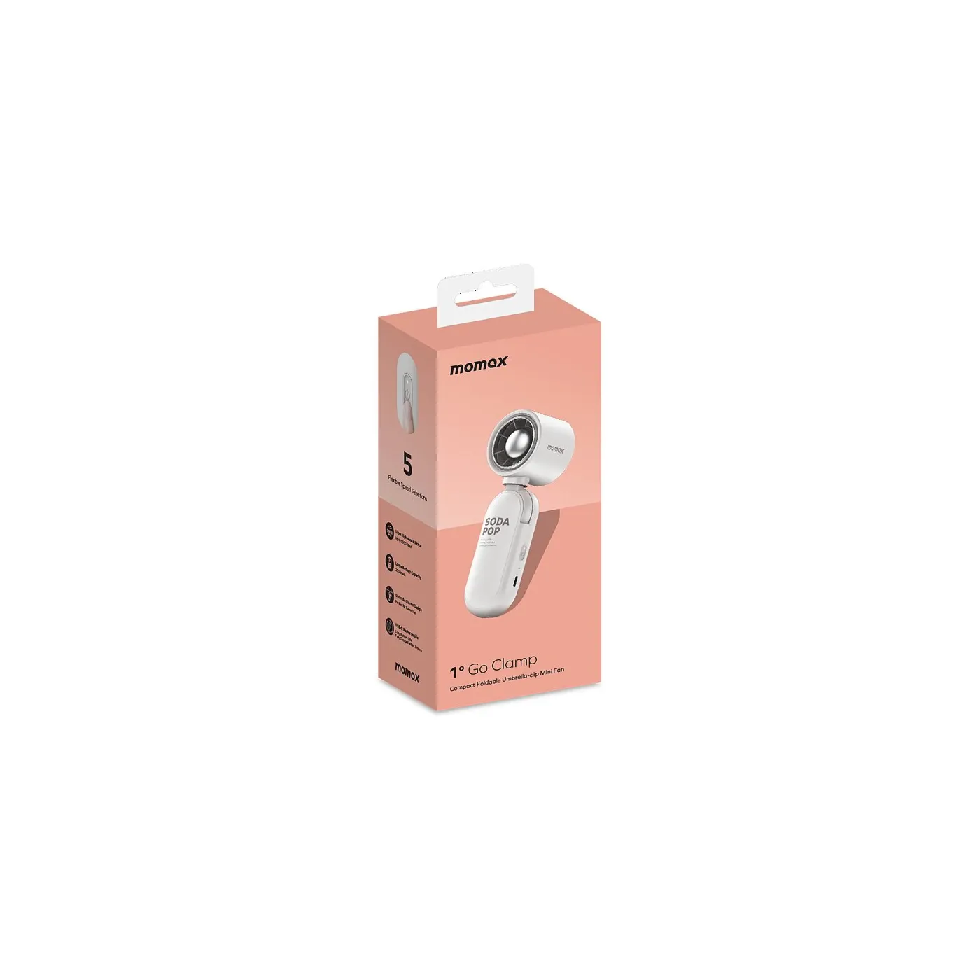Momax 1°Go Clamp Compact Umbrella-Clip Mini Fan | Gait