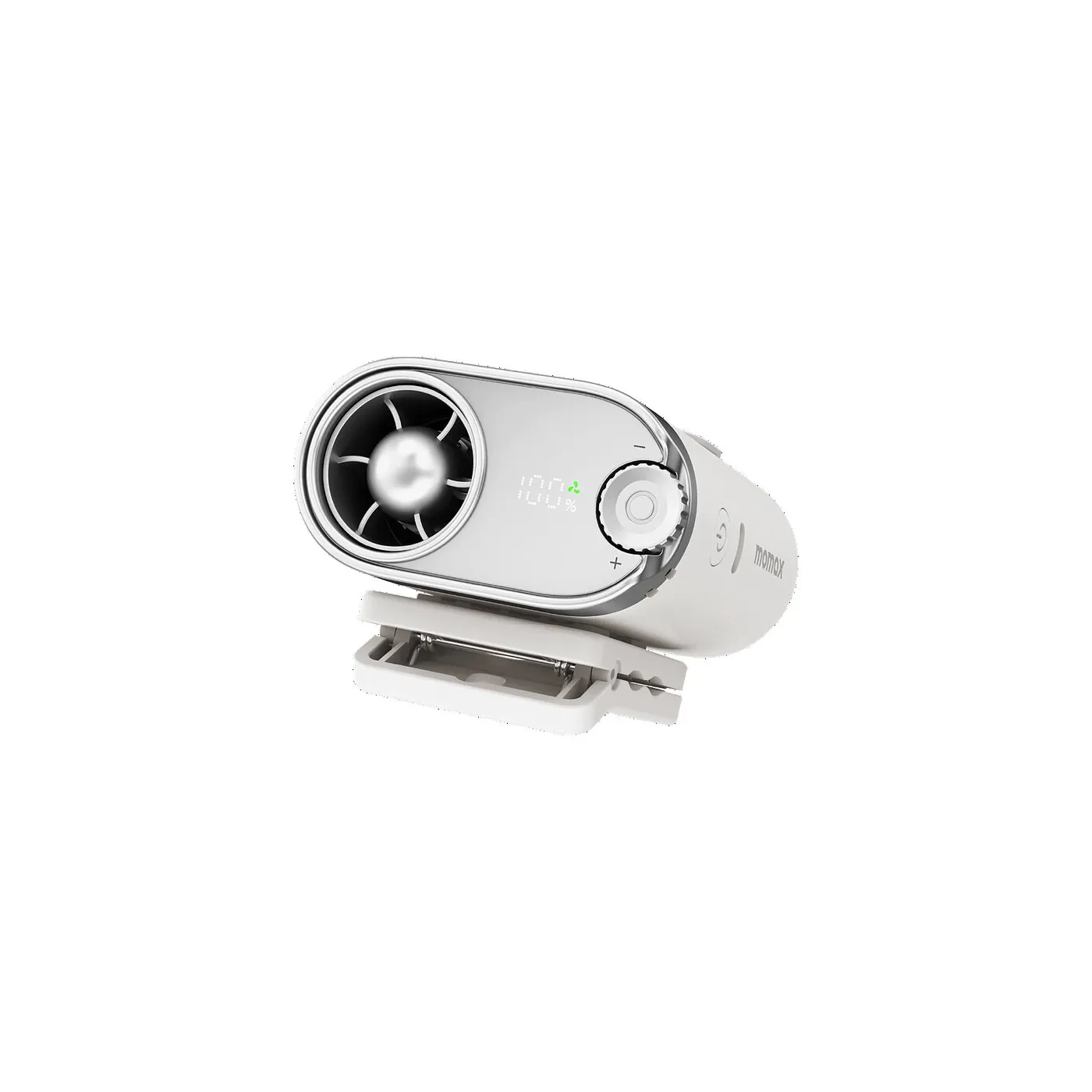 Momax 1°Go Clip High-Speed Waist-Clip Mini Fan - White