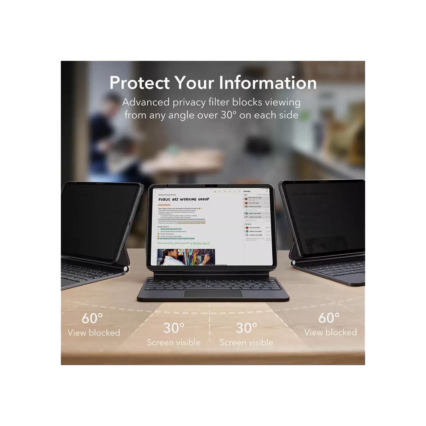 ESR Magnetic Privacy Screen Protector for 13-inch iPad Air M2