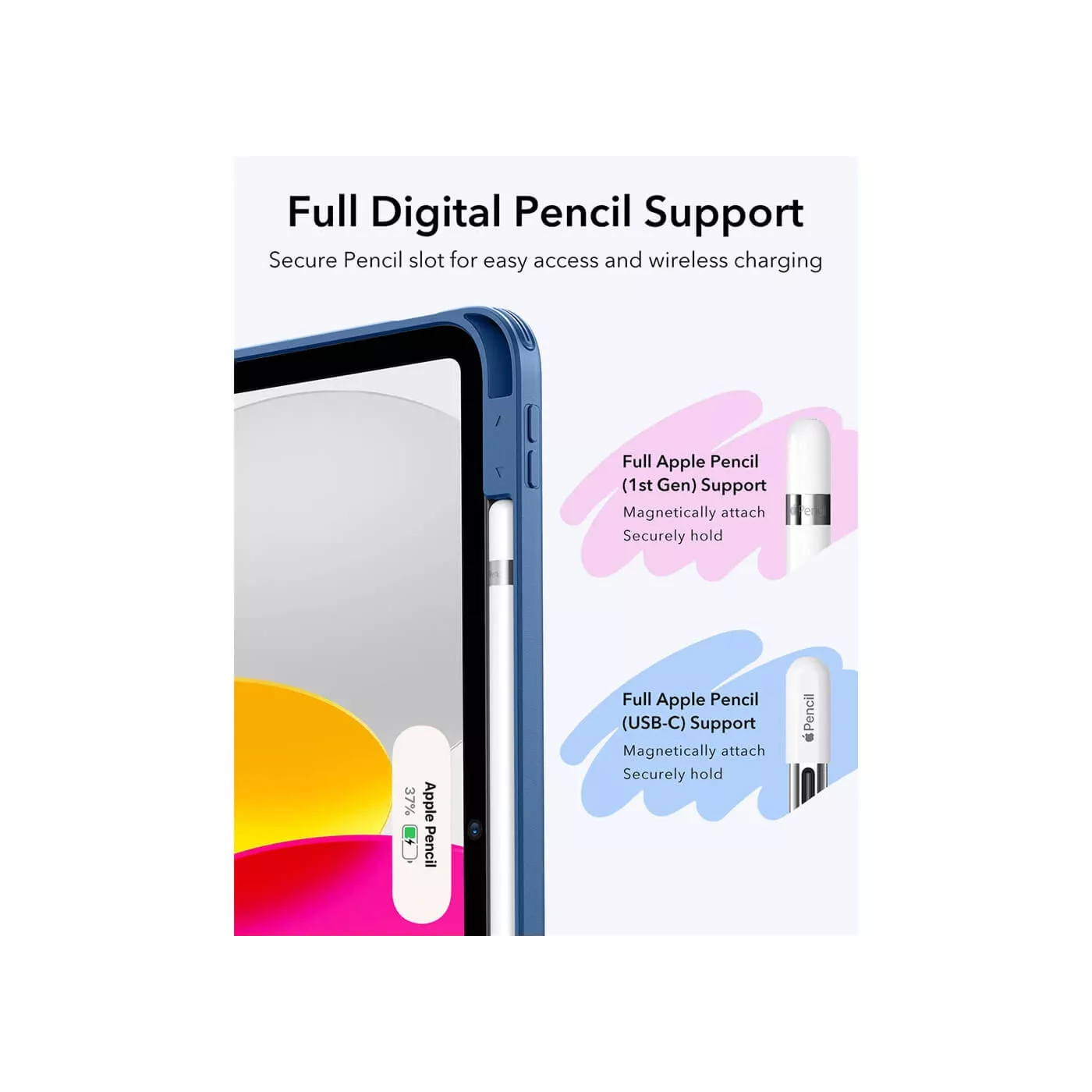 ESR Flip iPad 11Gen/10.9 Hybrid Pencil Holder Case - Blue