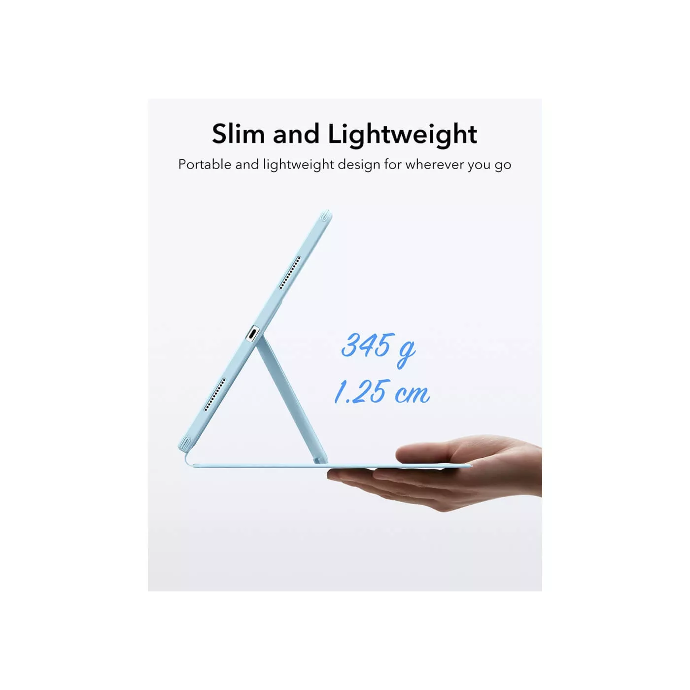 ESR Flip Magnetic Case with Pencil Holder for 11-inch iPad Air Sky Blue