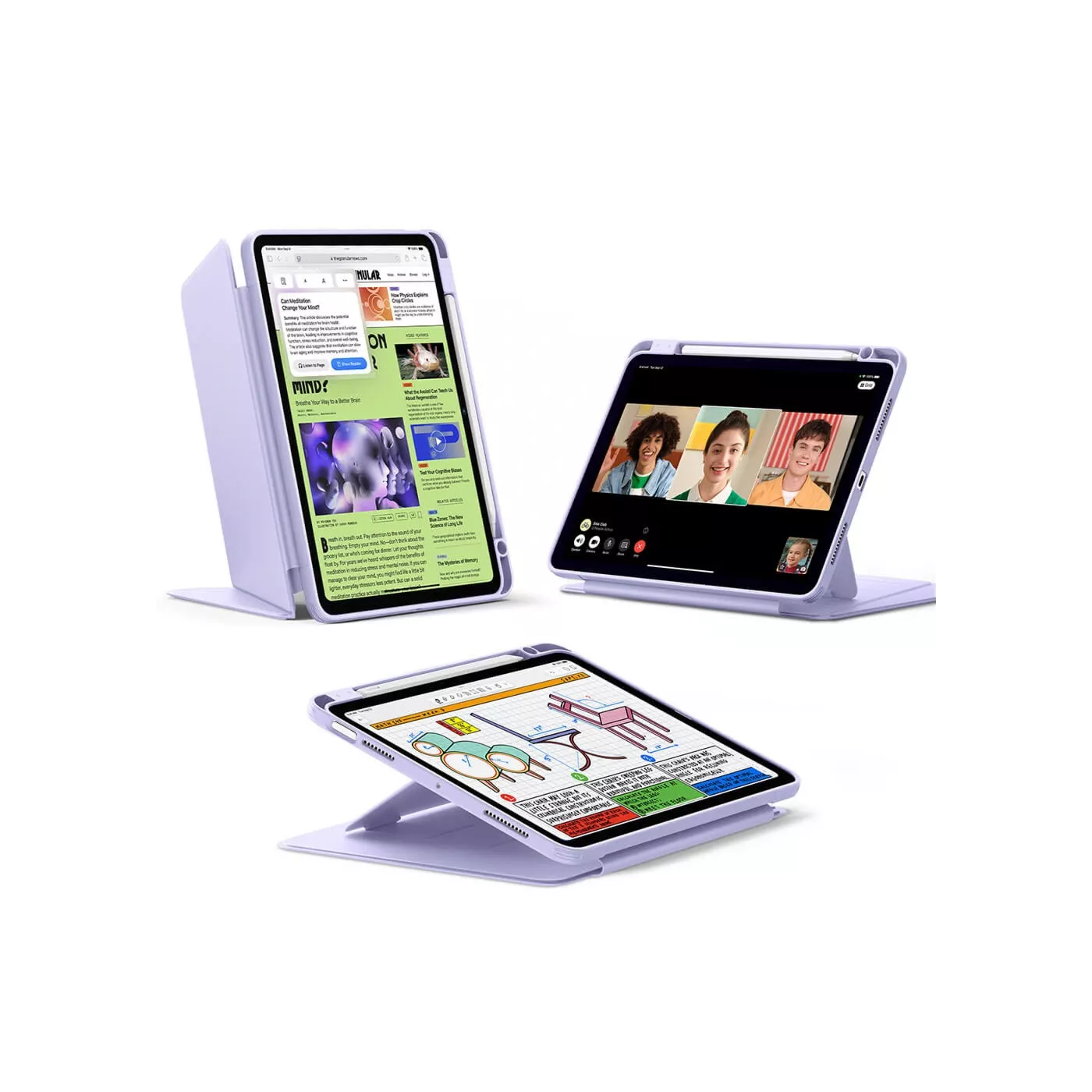 ESR Flip Magnetic Case with Pencil Holder for 11-inch iPad Air Purple
