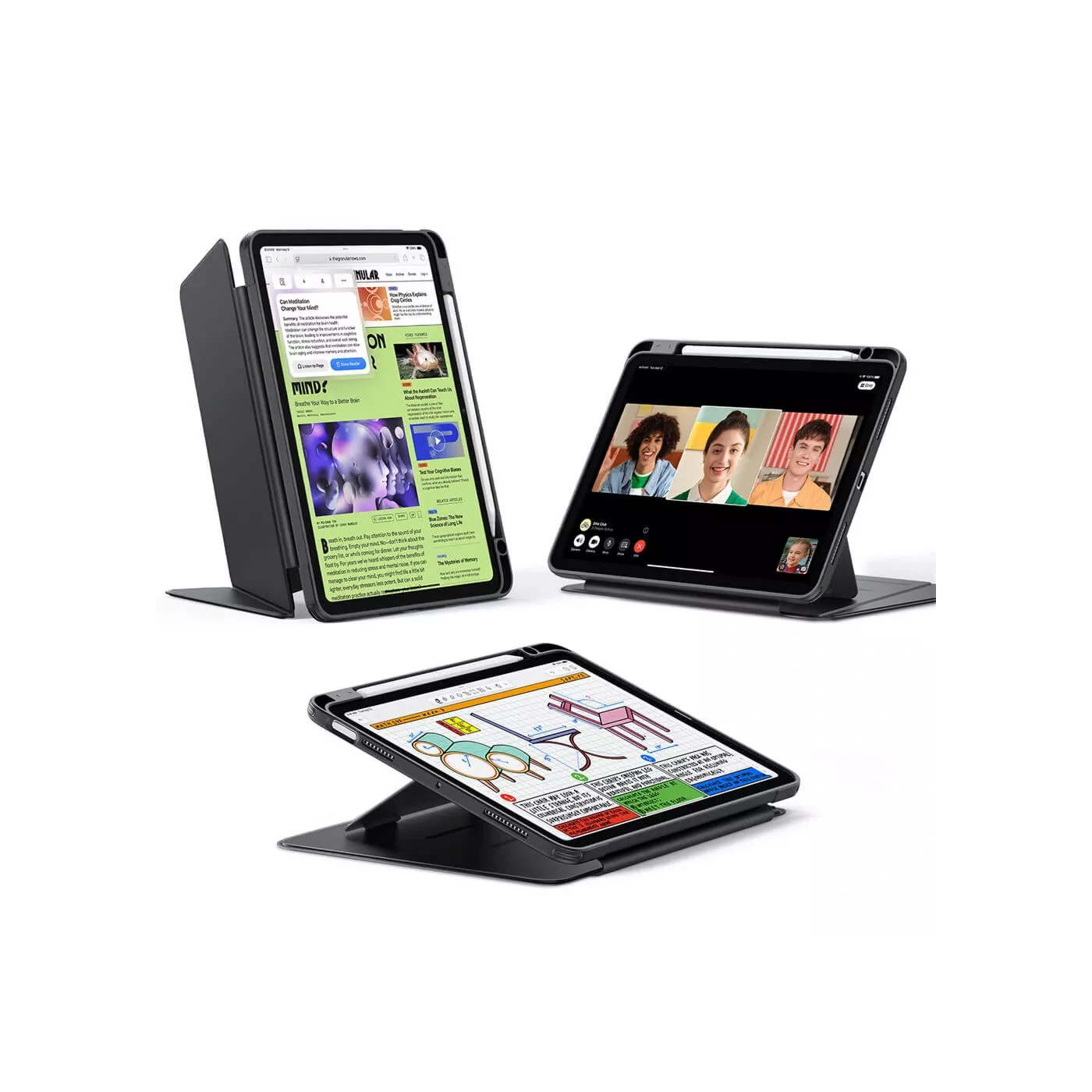 ESR Flip Magnetic Case with Pencil Holder for 11-inch iPad Air M3 Black