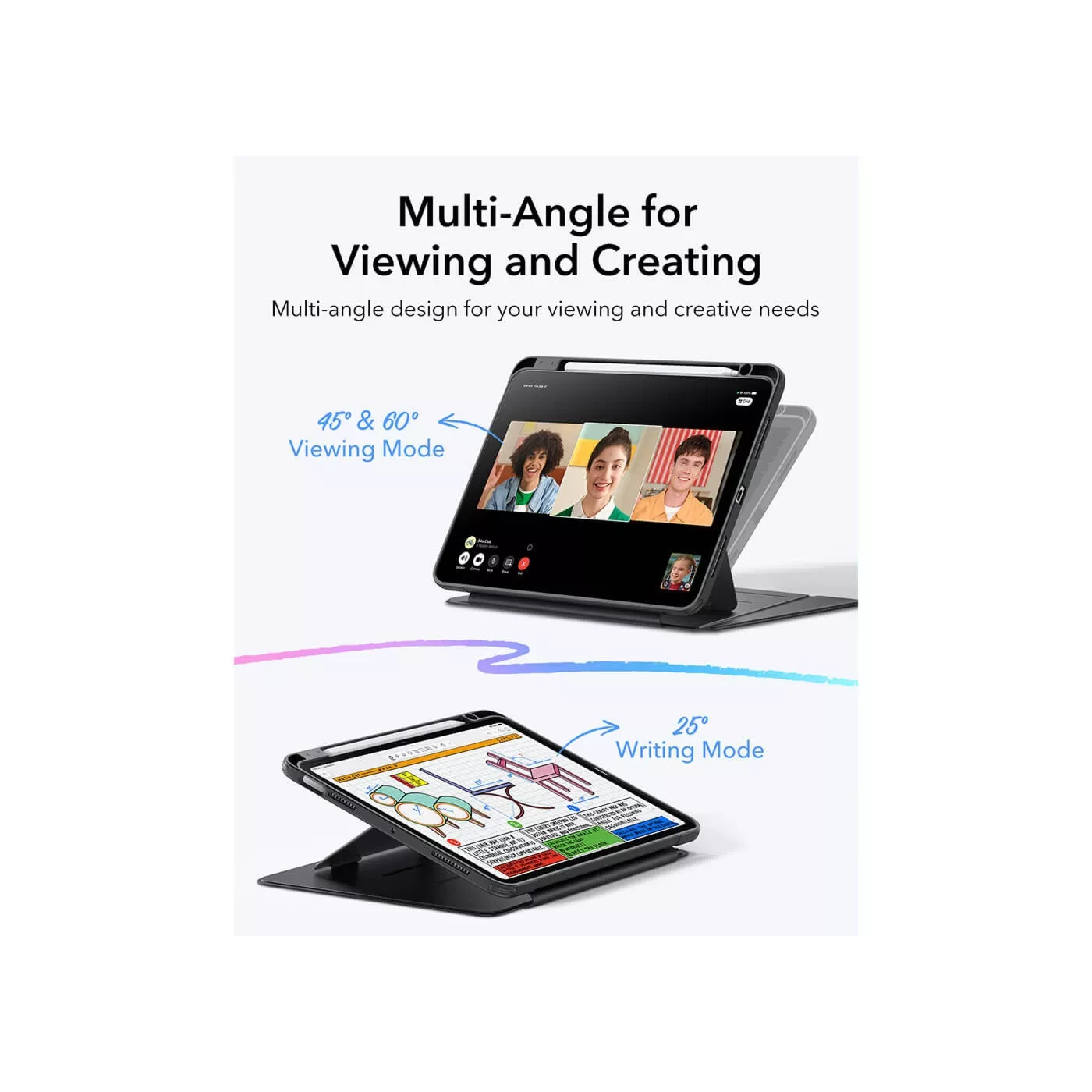 ESR Flip Magnetic Case with Pencil Holder for 11-inch iPad Air M3 Black