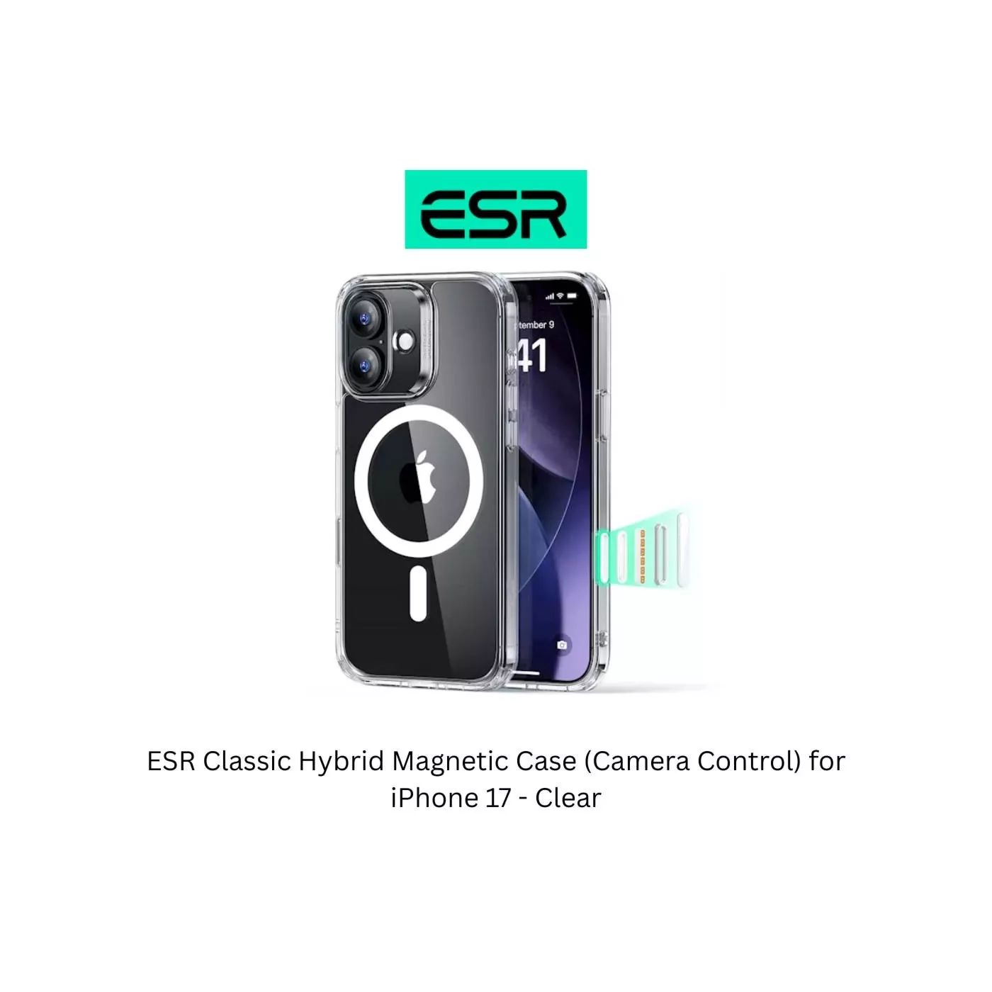 ESR Classic Hybrid Magnetic Case for iPhone 17 Pro - Clear