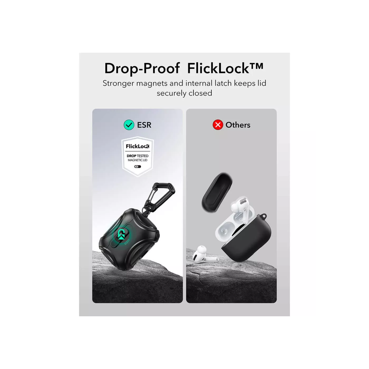 ESR Cyber FlickLock Magnetic Case for AirPods Pro 3 - Black