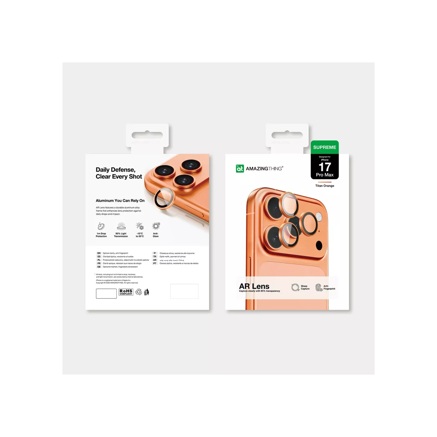 AmazingThing Lens Protector for iPhone 17 Pro/Pro Max
