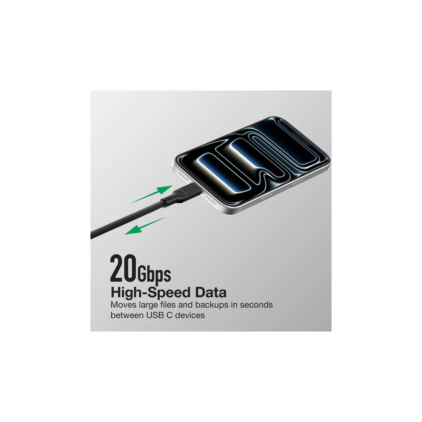AT Thunder Pro 7X 70W 4K USB-C to C Cable 1m - Black