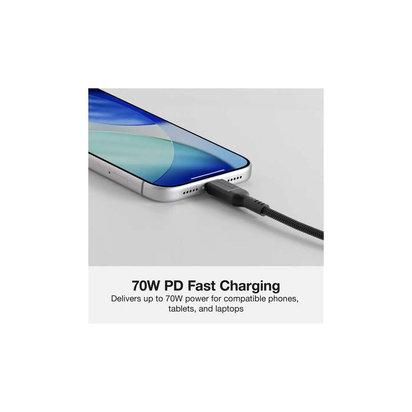 AT Thunder Pro 7X 70W 4K USB-C to C Cable 0.3m - Black