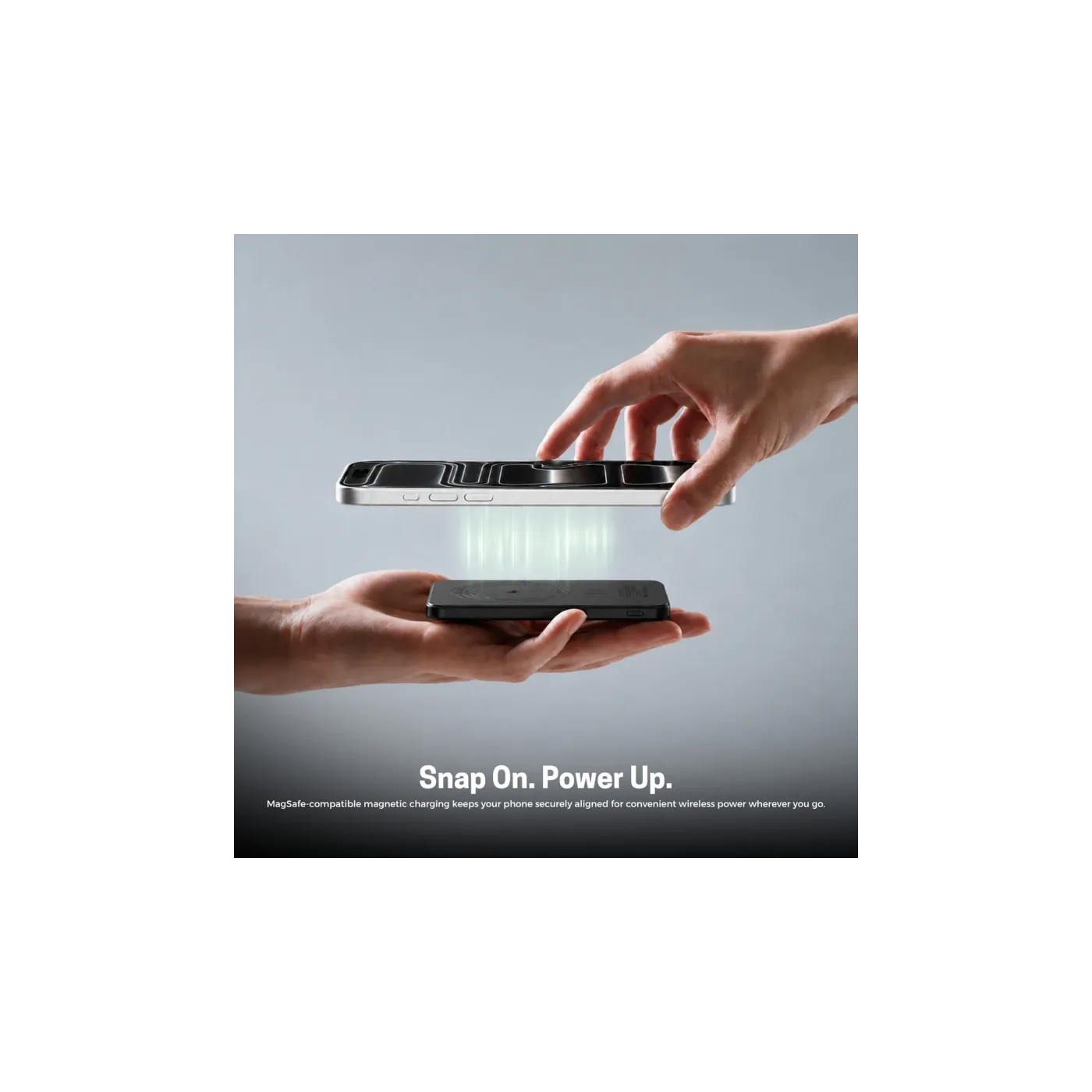 HYPHEN MOWA 2 بطارية متنقلة MagSafe بسعة 10000 mAh - رمادي